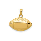 14k Yellow Gold Football Pendant, 13x18mm